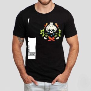 Some Salsa Ingredients Arranged Style Of A Skull And Crossbones Shirt
