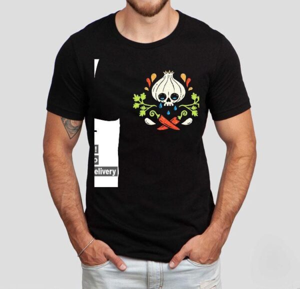 Some Salsa Ingredients Arranged Style Of A Skull And Crossbones Shirt