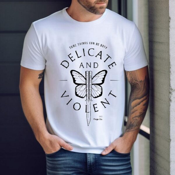Some Things Can Be Both Delicate And Violent Butterfly Knife Shirt