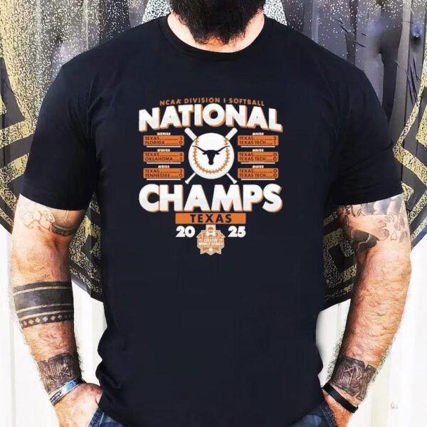 Texas Longhorns Blue 84 Unisex Ncaa Softball Women’s College World Series Champions Schedule 2025 Shirt
