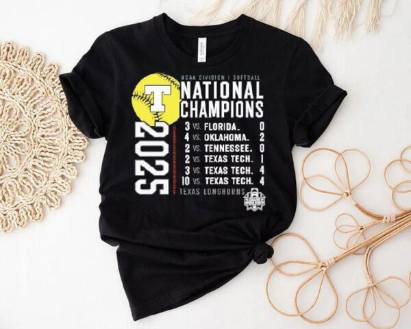 Texas Longhorns Fanatics Ncaa Softball Women’s College World Series Champions Schedule 2025 Shirt