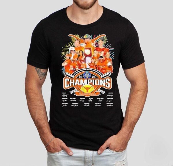 Texas Longhorns National Women’s College World Series Champions 2025 Signatures Shirt