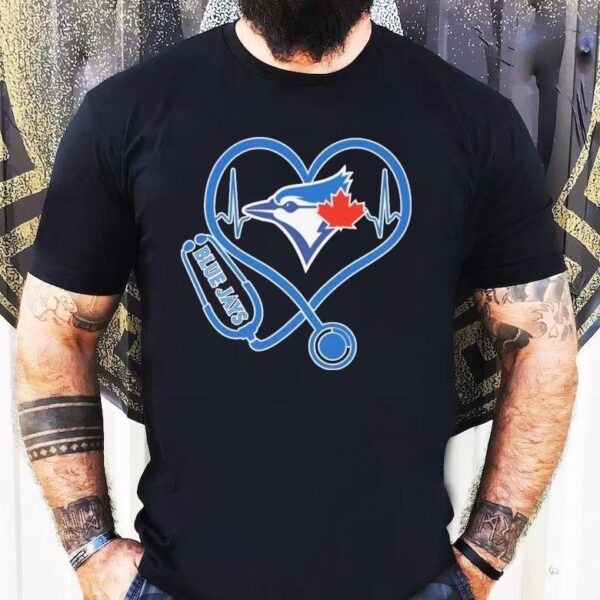 Toronto Blue Jays Caring Hearts Nurse Stethoscope Shirt