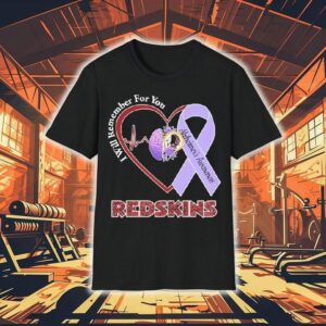 Washington Commanders I Will Remember For You Alzheimer’s Awareness Heartbeat Brain Shirt