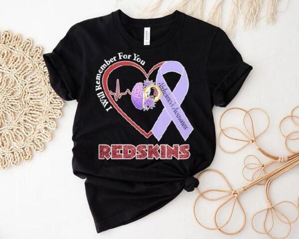 Washington Commanders I Will Remember For You Alzheimer’s Awareness Redskins Heartbeat Shirt