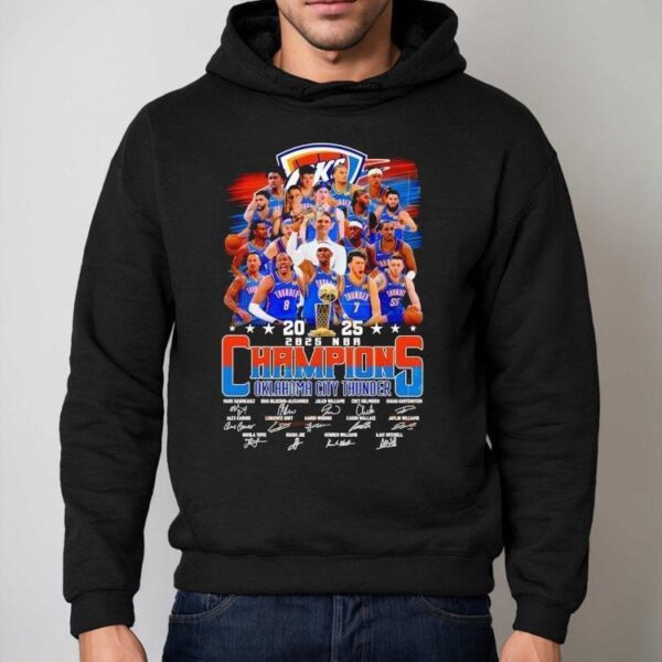 2025 Nba Finals Champions Oklahoma City Thunder Signatures Team Shirt