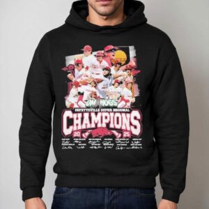 Arkansas Razorbacks Fayetteville Super Regional Champions Signatures Hoodie