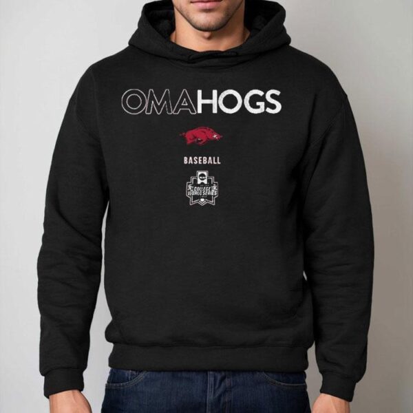 Arkansas Razorbacks Omahogs 2025 Ncaa Baseball College World Series Shirt