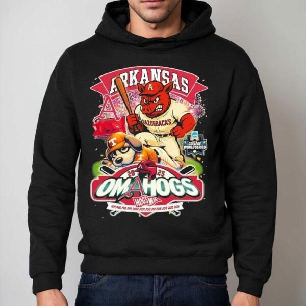 Arkansas Razorbacks Stomp Tennessee Volunrs Ncaa 2025 College World Series Mascot Shirt