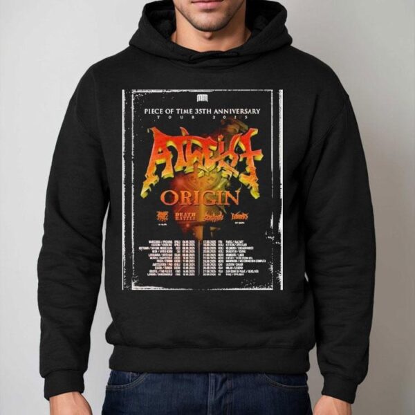 Atheist Piece Of Time 35th Anniversary Tour 2025 Dates List Start In Warsaw Poland On September 4 Shirt