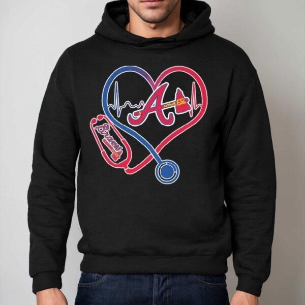 Atlanta Braves Caring Hearts Nurse Stethoscope Shirt