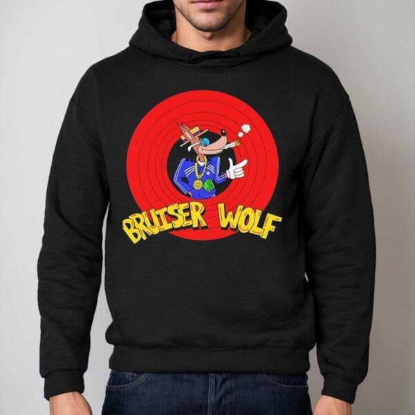 Bruiser Wolf Smoking Cartoon Logo Shirt
