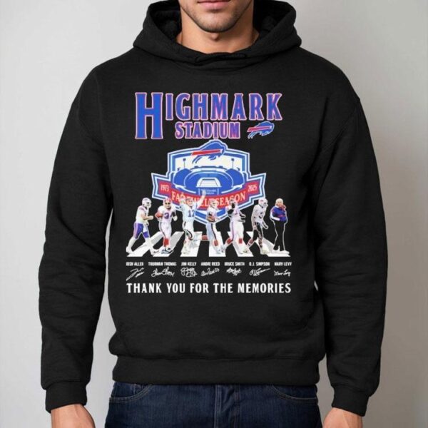 Buffalo Bills High Mark Stadium Farewell Tour 1973 2025 Thank You For The Memories Road Abbey Signatures Shirt