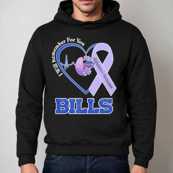 Buffalo Bills I Will Remember For You Alzheimer’s Awareness Heartbeat Shirt