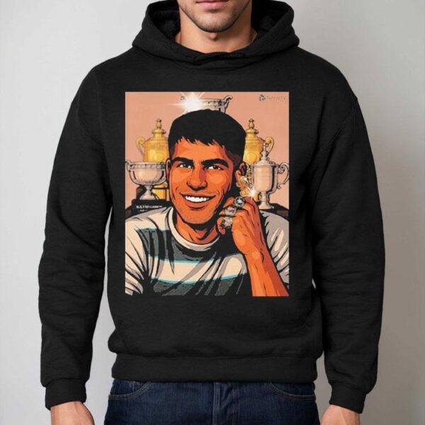 Carlos Alcaraz Wins 5 Slam Finals 5 Slam Titles Roland Garros Champion 2025 Trophy Shirt
