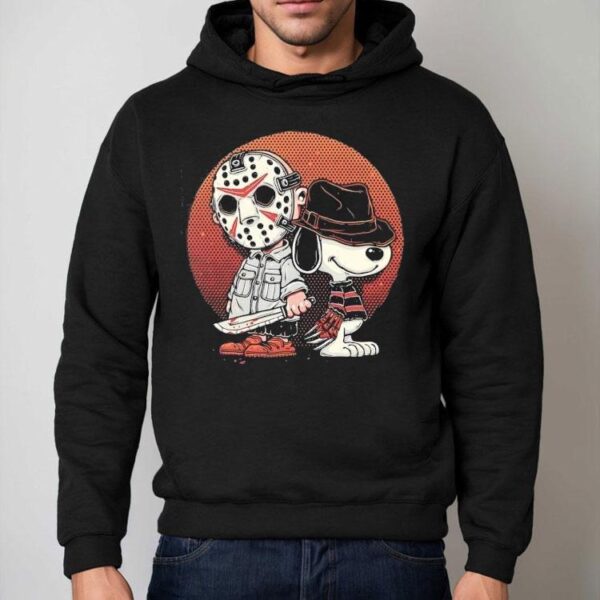 Charlie Brown And Snoopy As Jason Voorhees And Freddy Krueger Horror Shirt