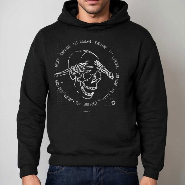 Coffeezilla Crime Is Legal Skull Hands Skeleton Shirt