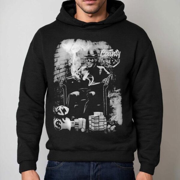 Fb County Smoking Skeleton Heavy Hard Shirt