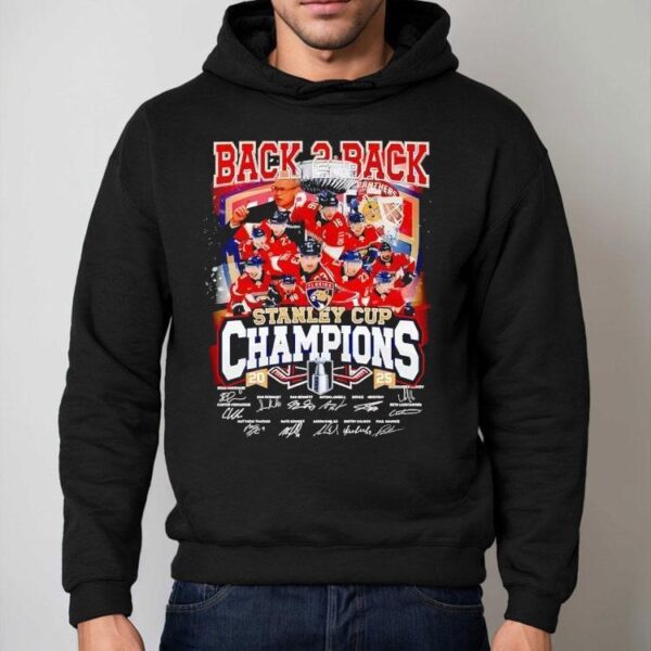 Florida Panthers Back 2 Back Champions Stanley Cup 2025 Signatures Shirt