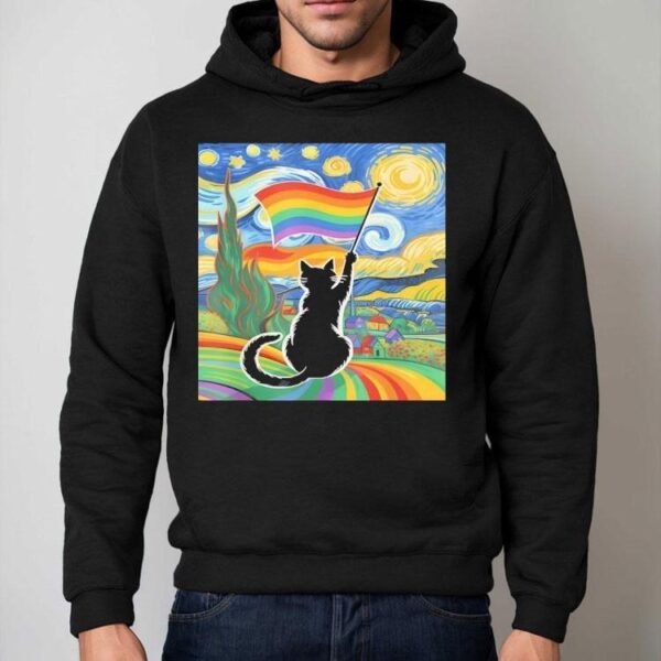 Gay Pride Cat Art Cat Starry Night Style Lgbtq Pride Shirt