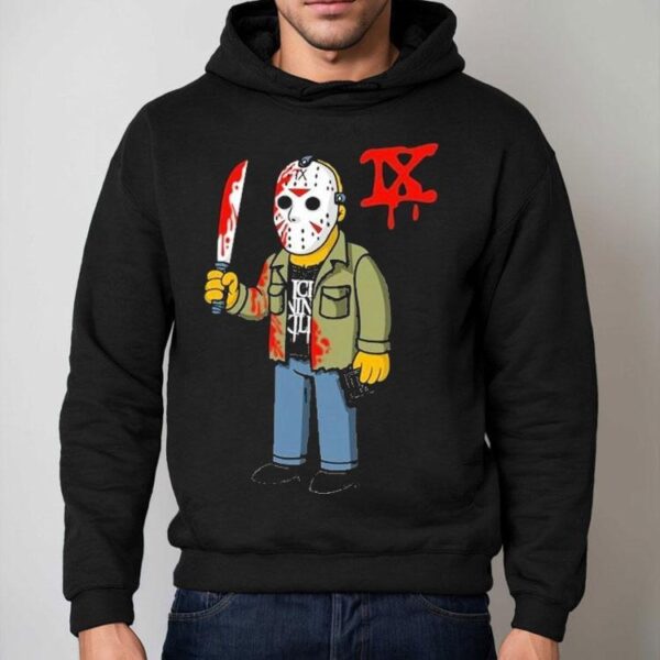 Ice Nine Kills Thank God It’s Friday Celebrating 45 Years Of Fear D’oh Go Into The Woods Jason Voorhees Knife Horror Shirt