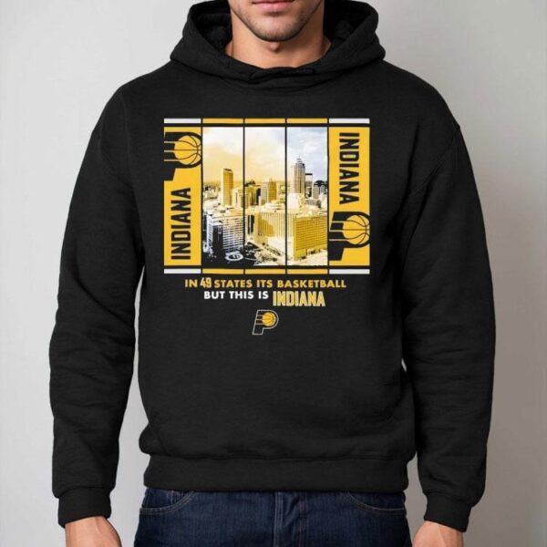 Indiana Pacers Stadium Essentials Unisex Skyline Boxout Shirt