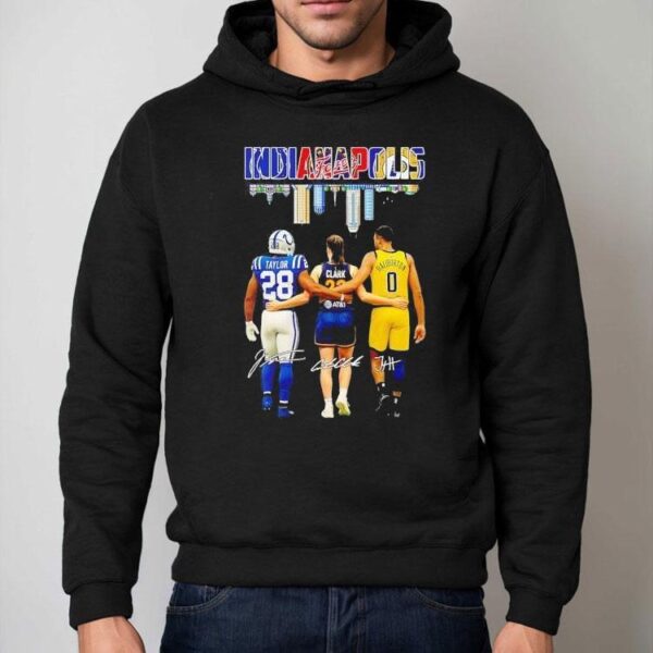 Indianapolis City Skyline Legends Taylor Clark And Haliburton Signatures Shirt