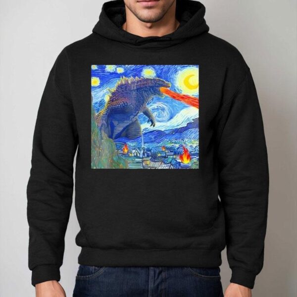 Japanese Monster Kaiju In Van Gogh Starry Night Godzilla 2025 Shirt