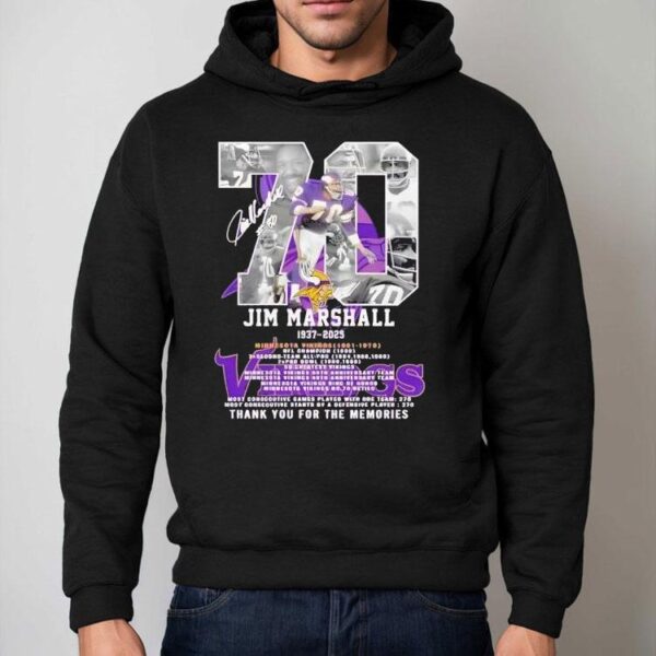 Jim Marshall Commemorative 1937–2025 Thank You For The Memories Signatures Shirt