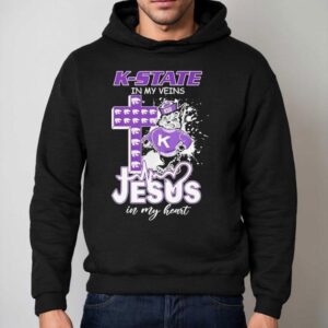Kansas State University In My Veins Jesus In My Hear Hoodie