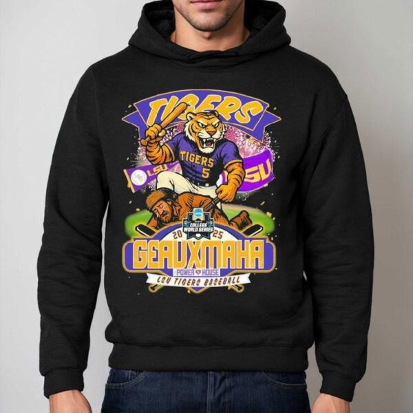 Lsu Tigers Ncaa 2025 College World Series Omaha Geauxmaha Power House Mascot Shirt