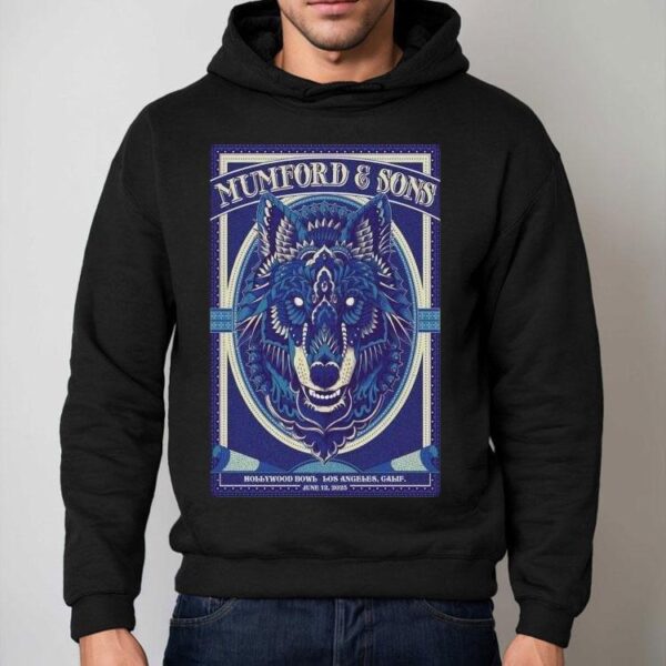 Mumford Sons Tour Hollywood Bowl Los Angeles, Ca 2025 Wolf Shirt