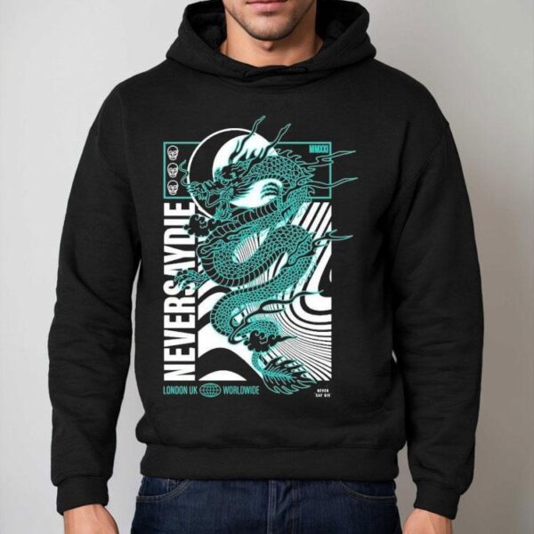 Never Say Die Records Draco London Uk Worldwide Dragon Shirt