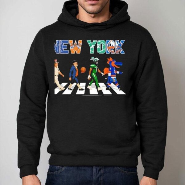New York Giants X New York Knicks X New York Islanders Sports Team Mascot Abbey Road Shirt