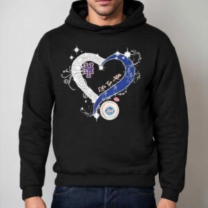 New York Mets Let S Go Mets Heart Crystal Hoodie