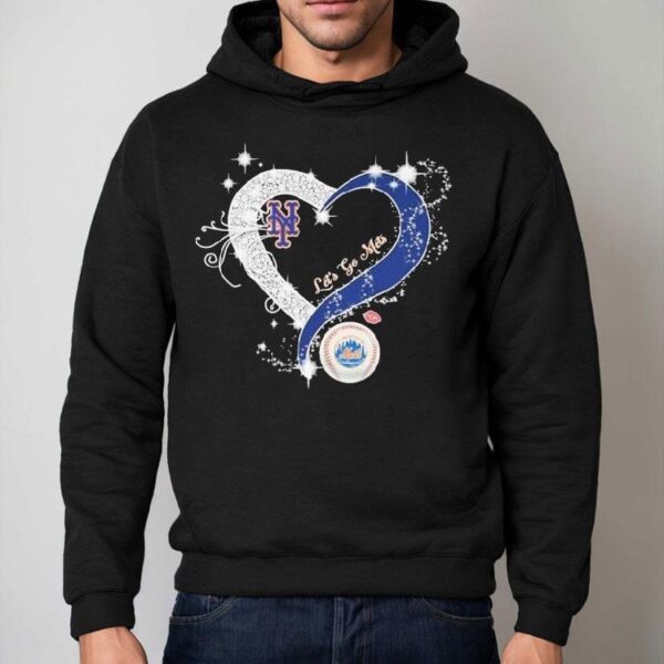 New York Mets Let’s Go Mets Heart Crystal Shirt