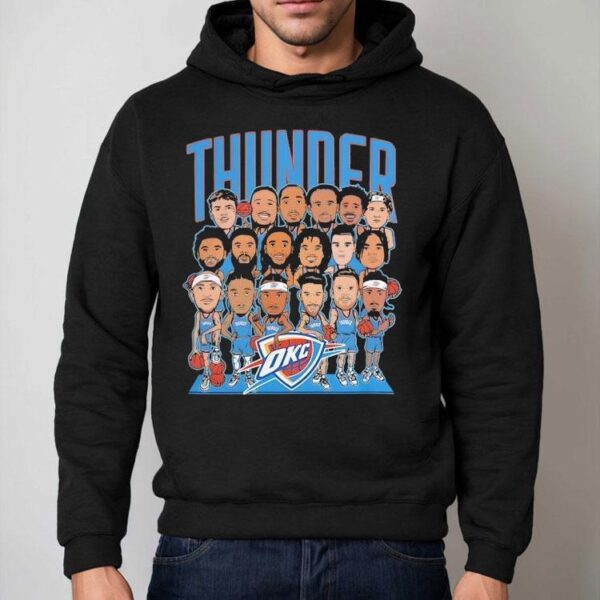 Oklahoma City Thunder 2025 Nba Finals Cartoon Roster Shirt