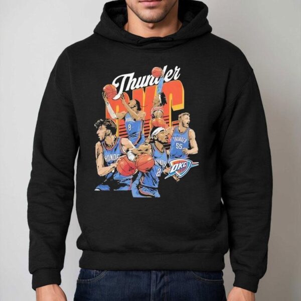 Oklahoma City Thunder Basketball Starting 5 Players Team Stars Caricature Shirt