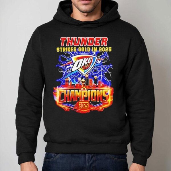 Oklahoma City Thunder Strikes Gold In 2025 Champion Lightning Shirt