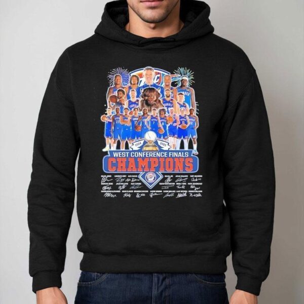 Oklahoma City Thunder West Conference Finals Champions 2025 Signatures Shirt