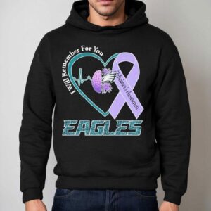 Philadelphia Eagles Philly I Will Remember For You Alzheimer S Awareness Heartbeat Brain Hoodie