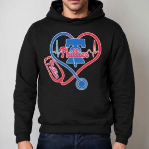 Philadelphia Phillies Caring Hearts Nurse Stethoscope Hoodie