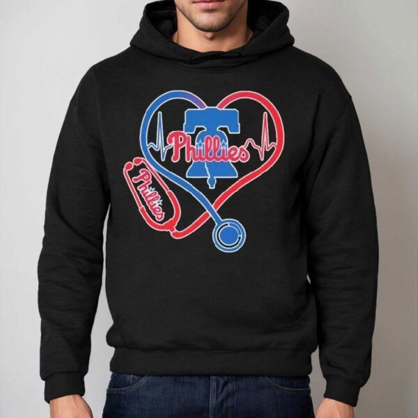 Philadelphia Phillies Caring Hearts Nurse Stethoscope Shirt