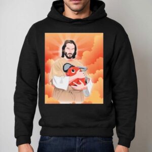 Ryan Colt Levy Wearing Keanu And Pochita Saint John Wick X Chainsaw Man Hoodie