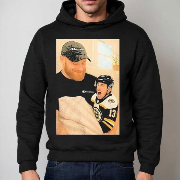 Sam Bennett Holding A Crying Brad Marchand Baby Shirt