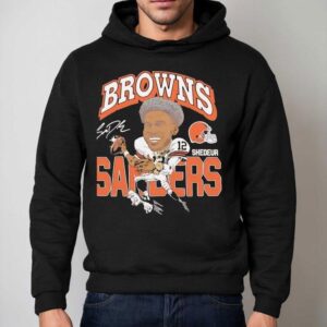 Shedeur Sanders Cleveland Browns Signature Cartoon Hoodie