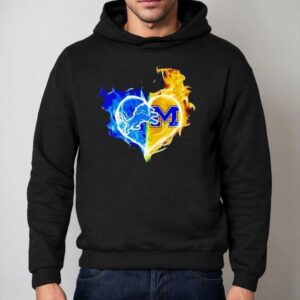 Smoke Heart Detroit Lions And Michigan Wolverines Hoodie