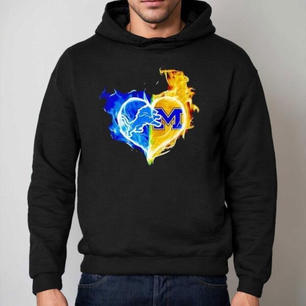 Smoke Heart Detroit Lions And Michigan Wolverines Shirt
