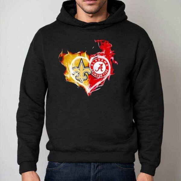 Smoke Heart Saint New Orleans And Alabama Crimson Tide Shirt