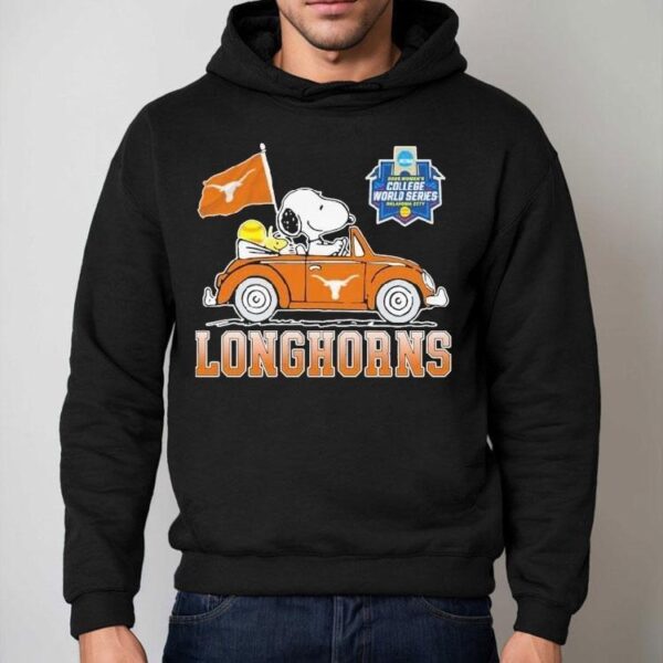Snoopy And Woodstock Driving Car Texas Longhorns Ncaa 2025 Women’s College World Series Oklahoma City Shirt